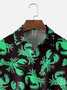 Moisture Wicking Crab Lobster Chest Pocket Hawaiian Shirt
