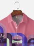 Moisture Wicking Geometric Color Block Chest Pocket Hawaiian Shirt