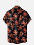 Moisture Wicking Crab Lobster Chest Pocket Hawaiian Shirt