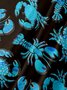 Moisture Wicking Crab Lobster Chest Pocket Hawaiian Shirt