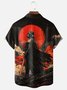 Moisture Wicking Star Robot Chest Pocket Hawaiian Shirt