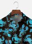 Moisture Wicking Crab Lobster Chest Pocket Hawaiian Shirt
