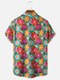 Moisture Wicking Floral Chest Pocket Hawaiian Shirt