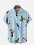 Moisture Wicking Parrot Toucan Chest Pocket Hawaiian Shirt