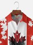 Moisture-wicking Canada Day Forest Maple Leaf Reindeer Chest Pocket Holiday Shirt