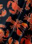 Moisture Wicking Crab Lobster Chest Pocket Hawaiian Shirt