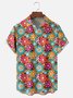Moisture Wicking Floral Chest Pocket Hawaiian Shirt