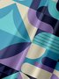 Moisture Wicking Geometric Color Block Chest Pocket Hawaiian Shirt