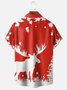 Moisture-wicking Canada Day Forest Maple Leaf Reindeer Chest Pocket Holiday Shirt