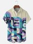 Moisture Wicking Geometric Color Block Chest Pocket Hawaiian Shirt