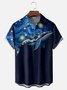 Moisture Wicking Starry Sky Whale Chest Pocket Hawaiian Shirt