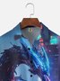 Moisture-wicking Cyberpunk Dragon Chest Pocket Casual Shirt