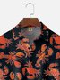 Moisture Wicking Crab Lobster Chest Pocket Hawaiian Shirt