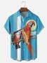 Moisture Wicking Toucan Parrot Chest Pocket Bowling Shirt