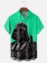Moisture Wicking Star Robot Chest Pocket Hawaiian Shirt