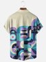 Moisture Wicking Geometric Color Block Chest Pocket Hawaiian Shirt