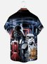 Moisture Wicking Star Robot Chest Pocket Hawaiian Shirt