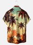 Moisture-wicking Palm Tree Chest Pocket Hawaiian Shirt