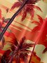Moisture-wicking Palm Tree Chest Pocket Hawaiian Shirt