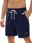 Mens Shorts Casual 7" Inseam 100% Cotton Drawstring Elastic Waist Summer Beach Stretch Golf Shorts with Pockets