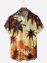 Moisture-wicking Palm Tree Chest Pocket Hawaiian Shirt