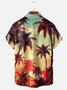 Moisture-wicking Palm Tree Chest Pocket Hawaiian Shirt