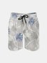 Men's Swim Trunks Hawaiian Tropical Palm Tree Beach Shorts with Pockets