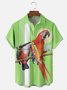 Moisture Wicking Toucan Parrot Chest Pocket Bowling Shirt