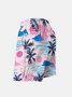 Men's Swim Trunks Hawaiian Tropical Palm Tree Beach Shorts with Pockets