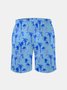 Men's Swim Trunks Hawaiian Tropical Palm Tree Beach Shorts with Pockets