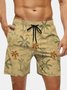 Men's Swim Trunks Hawaiian Tropical Palm Tree Beach Shorts with Pockets