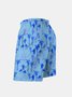 Men's Swim Trunks Hawaiian Tropical Palm Tree Beach Shorts with Pockets