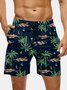 Men's Swim Trunks Hawaiian Tropical Palm Tree Beach Shorts with Pockets