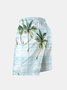 Men's Swim Trunks Hawaiian Tropical Palm Tree Beach Shorts with Pockets