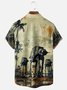 Moisture-wicking Star Robot Chest Pocket Hawaiian Shirt