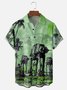 Moisture-wicking Star Robot Chest Pocket Hawaiian Shirt