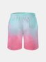 Men's Swim Trunks Hawaiian Tropical Palm Tree Beach Shorts with Pockets