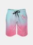 Men's Swim Trunks Hawaiian Tropical Palm Tree Beach Shorts with Pockets