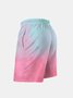 Men's Swim Trunks Hawaiian Tropical Palm Tree Beach Shorts with Pockets