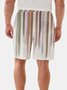 Moisture Wicking Gradient Stripe Casual Shorts