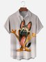 Moisture-wicking Dog Animal Funny Chest Pocket Casual Shirt
