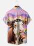 Moisture-wicking Cow Chest Pocket Hawaiian Shirt
