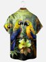 Hardaddy Moisture-wicking Breathable Parrots Chest Pocket Hawaiian Shirt