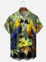 Hardaddy Moisture-wicking Breathable Parrots Chest Pocket Hawaiian Shirt