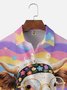 Moisture-wicking Cow Chest Pocket Hawaiian Shirt
