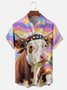 Moisture-wicking Cow Chest Pocket Hawaiian Shirt