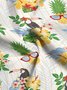 Moisture-wicking Tropical Palm Tree Parrot Aloha Shirt