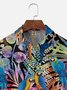 Moisture Wicking Tropical Plants Parrot Chest Pocket Hawaiian Shirt