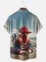 Moisture Wicking Funny Chicken Chest Pocket Hawaiian Shirt