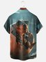 Moisture Wicking Dinosaur Chest Pocket Hawaiian Shirt